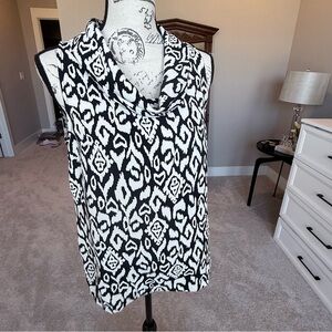 Vince Camuto Black and White Cowl Neck Blouse